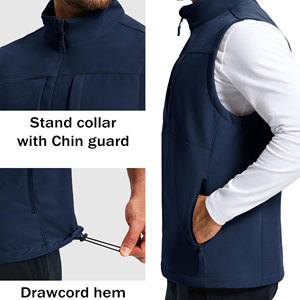 Chaleco Softshell Transpirable y Moderno para Hombre, Ligero y Cortavientos, Cuello Alto, Cierre Frontal, Longitud Regular - Product Image 3
