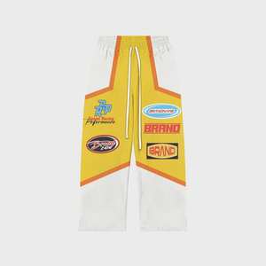 Chándales de diseño de logotipo bordado de Color amarillo con Panel hecho a medida para hombres, chándales impermeables y lluviosos para hombres - Product Image 4