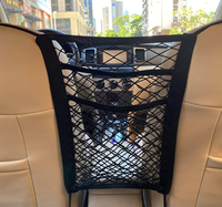 Filet de rangement double couche noir personnalisé OEM/ODM pour voiture, barrière de sécurité pour chien et enfant, organisateur en maille, pochette de rangement