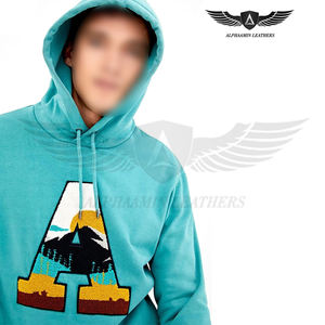 Good Selling Chenille Embroidery <b>Hoodies</b> Heavyweight With Customized Logo Patch Breathable Polyester Cotton <b>Men's</b> <b>Hoodies</b> - Product Image 5
