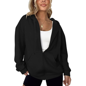 <b>Top</b> Selling Winter Printed Breathable Women <b>Zipper</b> Hoodies Knitted 100% Cotton Full Sleeves Streetwear - Product Image 1