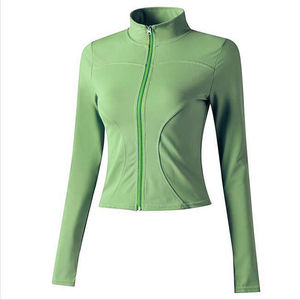 Women's Breathable Nylon Sportswear Sets Wholesale <b>Yoga</b> Leggings & Running Bra <b>Jackets</b> with Zipper Logo on Waist Quick Dry - Product Image 5