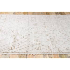 Alfombra Turca Vintage, Alfombra Grande de 5.6x8.2 pies, Alfombra de Lana Geométrica Blanca y Marrón - Product Image 3