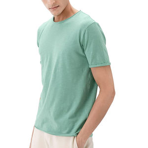 เสื้อยืดผ้าเจอร์ซีย์เนื้อนุ่มพิเศษ ไม่มีภาษี จัดส่งแบบ OEM ชายเสื้อโค้ง น้ำหนักเบา ระบายอากาศได้ดี/เสื้อยืดแขนสั้นแบบพื้นฐาน - Product Image 2