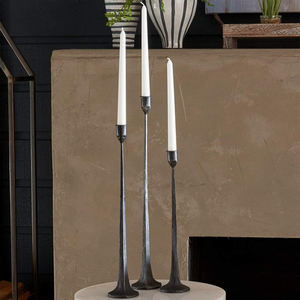Luxurious Modern Iron <b>Pillar</b> Candlestick <b>Holder</b> with <b>Black</b> Coating Heat Resistant Home Decor Tabletop Centerpiece - Product Image 4