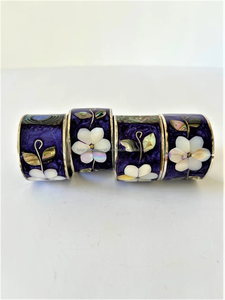 Servilleteros de Metal Hechos a Mano con Madreperla, Color Negro Pantone con Remolinos, Diseños de Lunares Brillantes, Ecológicos y Modernos para la Mesa - Product Image 2