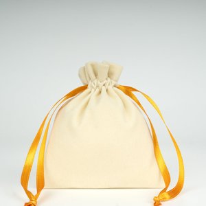 Velvet Rose <b>Drawstring</b> <b>Pouch</b> Orange Ribbon 4 5 (10 13 Cm) Screen Printed Recyclable Embroidered for Gemstones Necklaces - Product Image 1