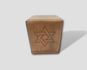Urna Funeraria de Madera con Estrella de David, Hecha a Mano, para Cremación, para Hombres Adultos, de Madera de Haya - Product Image 6