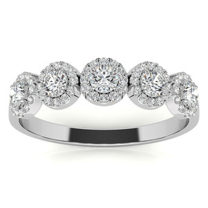 Bague pour femme en argent 925 avec trois pierres de moissanite taille brillant, sertie à griffes, perle d'eau douce, design floral classique de luxe - Product Image 2