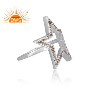 Anillo apilable con diseño de estrella de diamante Natural de plata de ley fina superventas, joyería personalizada para mujer, regalo para ella - Product Image 2