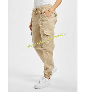 Nueva llegada de alta calidad orientada a la exportación personalizado Casual Hip Hop estilo Logo algodón señoras Cargo Joggers pantalones de Bangladesh - Product Image 2