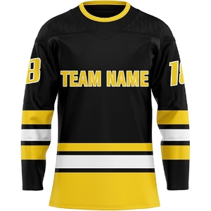 Best-seller Maillot de hockey sur glace pour homme manches longues brodé sublimation col V - Product Image 5