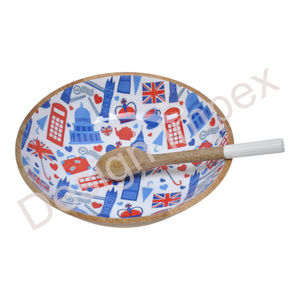 Ensemble de bols de service en bois, résistants au lave-vaisselle, décoratifs, pour nouilles et soupes, accessoires pour la maison, décoration moderne, en bois de manguier - Product Image 4