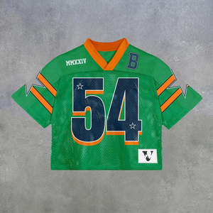 SPORTSWORLD fábrica personalizada hombre recortada de gran tamaño Vintage Streetwear deportes Retro americano Boxy malla camiseta fútbol/fútbol - Product Image 3