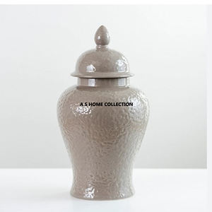 Florero de tarro de jengibre electrochapado dorado esmaltado para decoración del hogar con tapa para restaurantes de Hotel de boda - Product Image 5