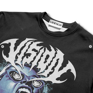 T-shirt court vintage surdimensionné de luxe pour homme, 100% coton, imprimé DTG, streetwear, tee-shirt graphique - Product Image 3