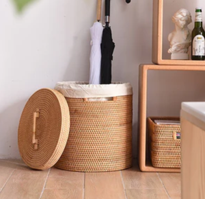 Cestas de Almacenamiento de Alimentos Ecológicas de Ratán Natural Sisu Handicraft con Asa, Forma Circular, Multiusos para el Hogar - Product Image 5