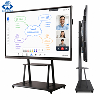 Tableau interactif ZDHQ 4K 55 pouces à écran tactile 20 points, partage sans fil, système Android, anti-reflet, pour réunions, direct usine, Intel