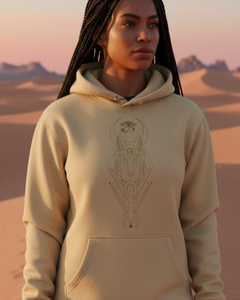 Sudadera con Capucha Extra Grande Personalizada al por Mayor, Estampado y Bordado de Mitología Egipcia de Anubis, Marca Privada, Ropa Urbana - Product Image 3
