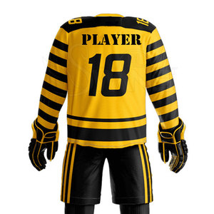 Uniforme confortable de hockey sur glace de taille personnalisée en stock 100% uniforme de hockey sur glace en polyester - Product Image 5
