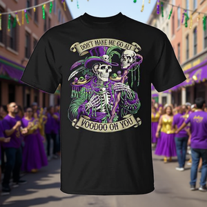 เสื้อยืดลายโครงกระดูกมาร์ดิกราส์ อย่าทำให้ฉันทำสิ่งไร้เดียงสาต่อคุณ - เสื้อยืดลายหัวกะโหลกเพื่อการส่งเสริมการขาย - Product Image 3