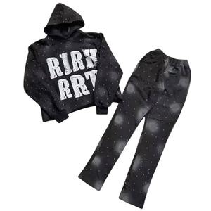 ชุดวอร์ม2ชิ้นระบายอากาศของผู้ชายชุดวอร์มแบบปักหลากสีสำหรับฤดูหนาวชุดออกกำลังกาย - Product Image 4