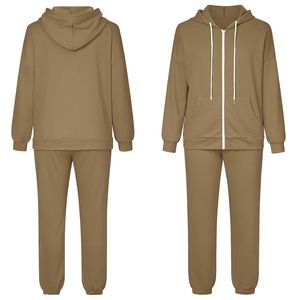 Survêtement unisexe personnalisé en polaire – Ensemble sportif à capuche avec cordon de serrage, léger, en polyester-coton, confortable, grandes tailles - Product Image 1