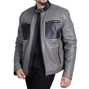 Nouveau cuir de vachette véritable hommes Style Vintage veste en cuir nouveau élégant pour peau de Crocodile en relief fermeture éclair automne saison toile manteau - Product Image 6