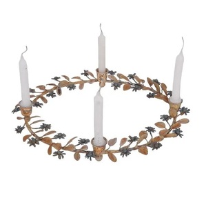 Couronne de fer en métal de fleur de conception de feuille faite à la main pour la décoration suspendue de fêtes de Noël et l'utilisation douée du nouvel an - Product Image 4