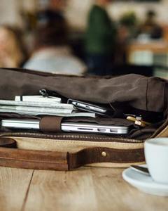 Genuine Leather Canvas <b>Backpack</b> Waterproof 36-<b>55L</b> Capacity Travel Laptop Fashion Style Wholesale Bulk Manufacturer LCB-0005 - Product Image 6