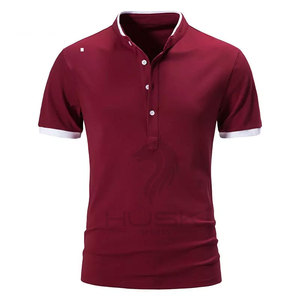 Camiseta de manga corta para hombre, Polo básico con cuello levantado, camiseta con logotipo personalizado, camiseta Polo de alta calidad - Product Image 3