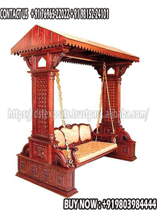 Maharaja DST EXPORTS Teak Wood Carved Modern Day <b>Bed</b> Swing Jhula Indoor Living Area <b>Antique</b> Finish USA Sale Trending 2026 - Product Image 3