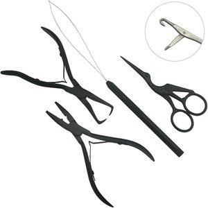 Kit d'outils de perlage d'extension de cheveux en acier inoxydable ensemble de pinces et de ciseaux de coupe Micro Link Bead Closer Remover - Product Image 2