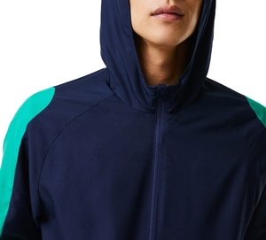 Chaqueta Cortavientos Ligera Personalizada para Hombre, Transpirable, Impermeable, Talla Grande, Bordado, Bloques de Color, con Capucha y Protección Contra el Viento - Product Image 4