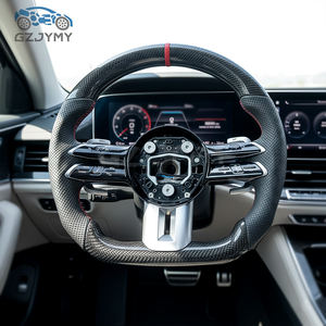 Volante de Cuero Perforado con Fibra de Carbono y Franja Roja <span class=keywords><strong>para</strong></span> Mercedes-AMG W213/W205/W176/W177/W222/X253/C253/W907/W906 Racing - Product Image 1