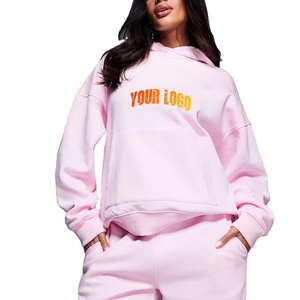 Nouveauté, sweat à capuche surdimensionné 100% coton à épaules tombantes pour femmes, vêtements décontractés à manches longues, sweat à capuche - Product Image 1