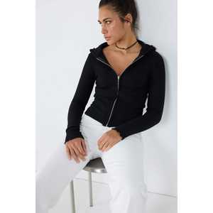 Cárdigan de punto con capucha y cremallera - Product Image 1