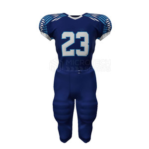 "Uniformes de fútbol americano de alta calidad para hombres, Conjunto de jersey y pantalón de manga corta, patrón de número impreso de poliéster para adultos" - Product Image 3