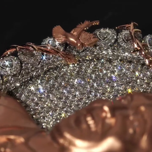 Pendentif portrait 3D personnalisé | Or rose et argent | VVS Moissanite Diamants | Full Iced Out | Bijoux Hip Hop - Product Image 2