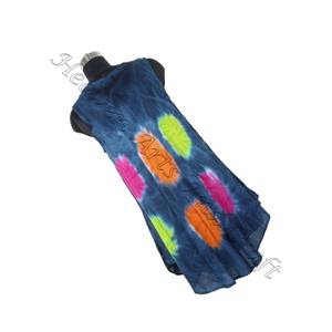 Indio hermoso Tie Dye impreso rayón tela étnica hecha a mano rayón tela vestido atractivo Tie Dye largo abierto Maxi vestido mujeres - Product Image 2