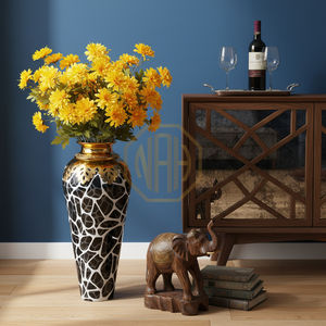 แจกันดอกไม้ตั้งพื้นอะลูมิเนียมพรีเมียม คอชุบทอง แจกันเหล็กตกแต่งสไตล์ชายทะเล สำหรับงานแต่งงาน งานอีเว้นท์ ขายส่ง - Product Image 6