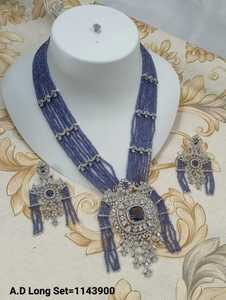 ENSEMBLE DE COLLIER DE MARIÉE EN DIAMANT AMÉRICAIN ET BOUCLES D'OREILLES CLASSIQUES ET DE HAUTE QUALITÉ ENSEMBLE DE BIJOUX DE MARIAGE POUR FEMMES DE STYLE CLASSIQUE - Product Image 4