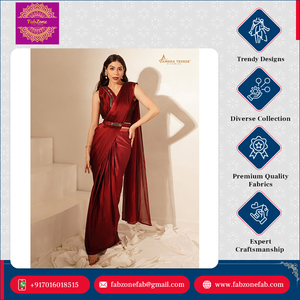 ผ้าส่าหรีลายออมเบรหรูหราพร้อมจีบ ดีไซน์สวยงาม ปาลูเปิด สำหรับผู้หญิง สไตล์โมเดิร์น เหมาะสำหรับโอกาสพิเศษ คุณภาพสูง - Product Image 4