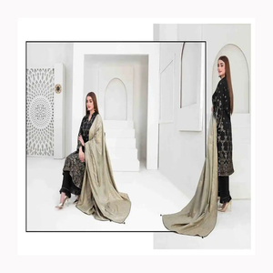 Lanzamiento de nuevo diseñador Party Wear Look Fancy Top Dupatta y vestido largo inferior completamente cosido Traje de trabajo de secuencia hermosa - Product Image 4