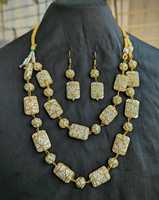 Collar de moda de fábrica chapado en oro, estilo vintage antiguo, con cuentas, cadena de latón, para aniversario y compromiso