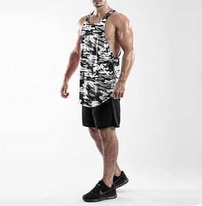 Top Hommes Y Dos Muscle Fitness Stringer Débardeur Bodybuilding Workout Gilet Personnalisé Nouveau Style Camo Hommes Débardeur avec Design Personnalisé - Product Image 3