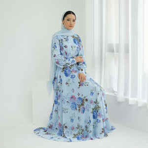 Haute qualité noir Thobe/Thawb personnalisé en gros OEM 2024 nouvelle Femme Dubai Robe de luxe modeste ouvert abaya femmes Robe musulmane - Product Image 2