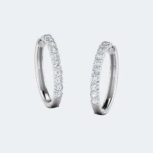 Pendientes de Aro con Diamantes de Corte Redondo de 2.95CTW con Engaste Compartido Tipo Eternity - Product Image 4