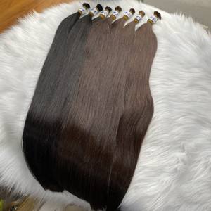 Extensions de cheveux vierges vietnamiennes en vrac longues et droites noires et brunes Toutes les cuticules alignées Cheveux humains de haute qualité - Product Image 3