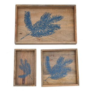 Plateau de service en bois moderne et élégant fait à la main et brillant plateau de forme rectangulaire poli pour accessoires de table de mariage fournitures - Product Image 6